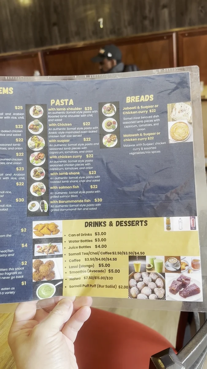 Menu, Zamzam Kitchen