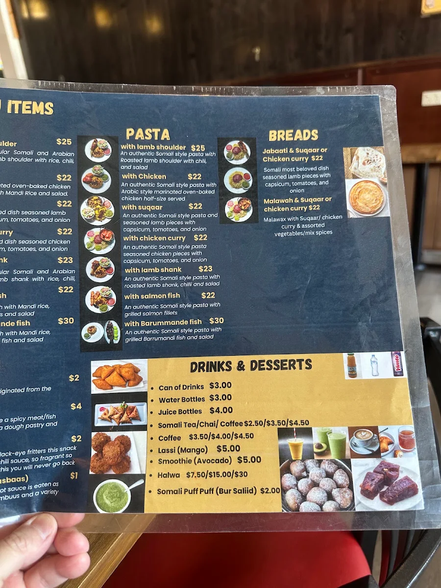 Menu, Zamzam Kitchen