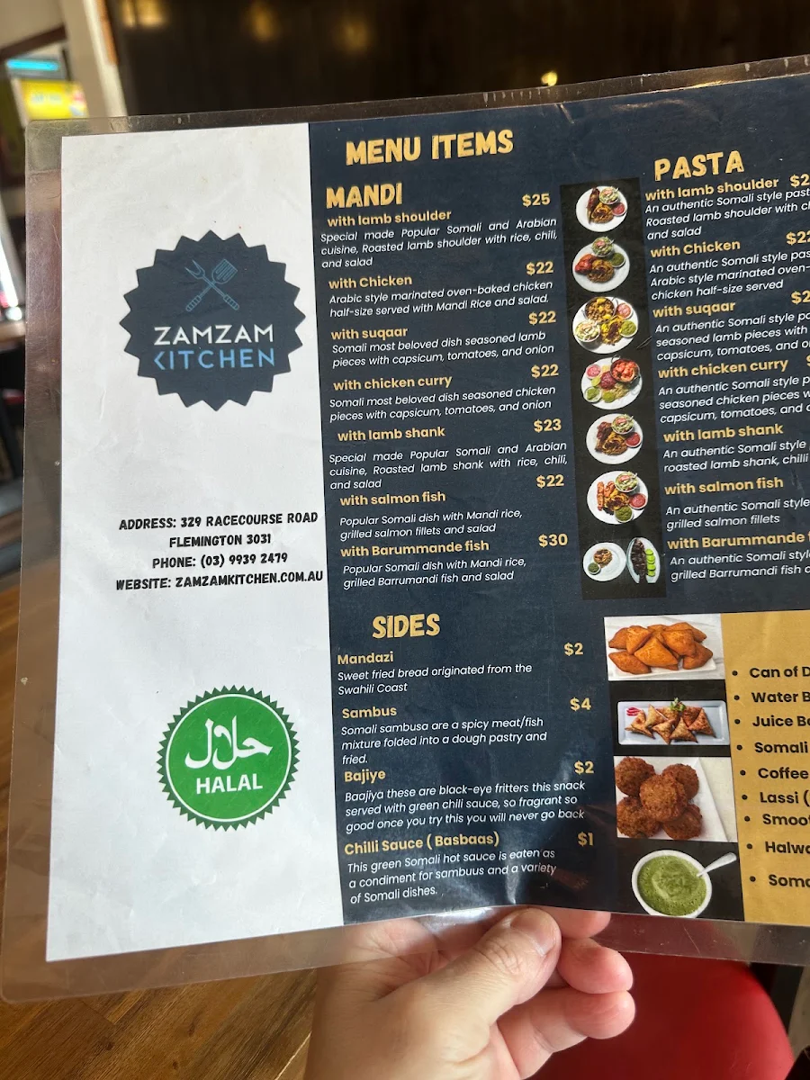 Menu, Zamzam Kitchen