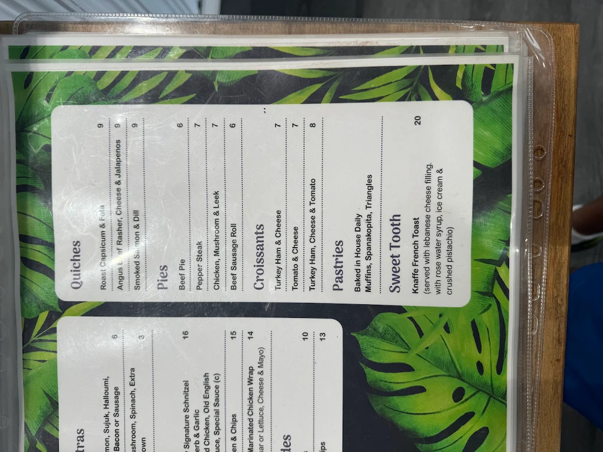 Menu, Jungle Berry Cafe