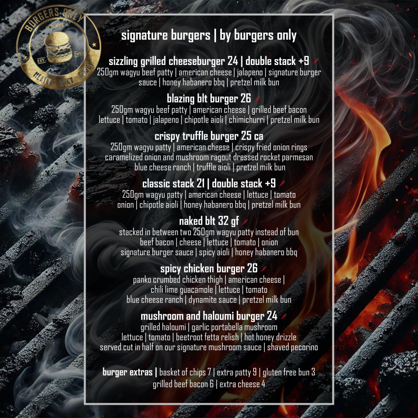 Menu, Elements Brasserie Belmore