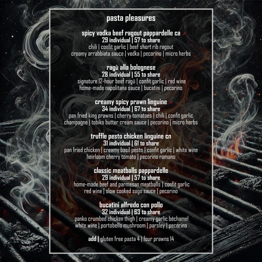Menu, Elements Brasserie Belmore