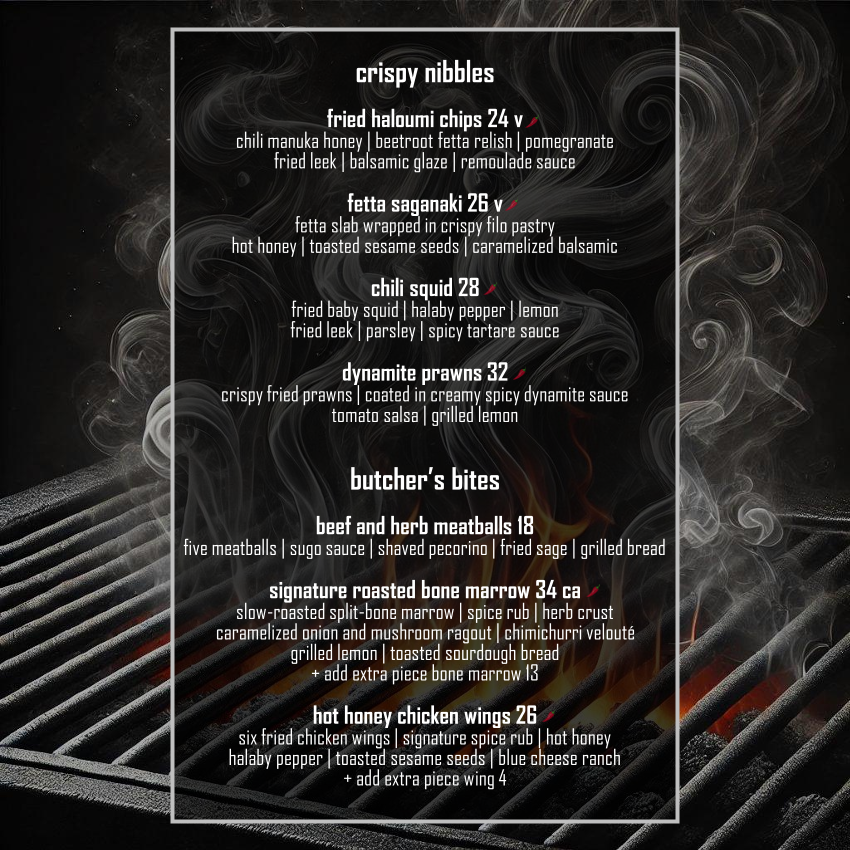 Menu, Elements Brasserie Belmore