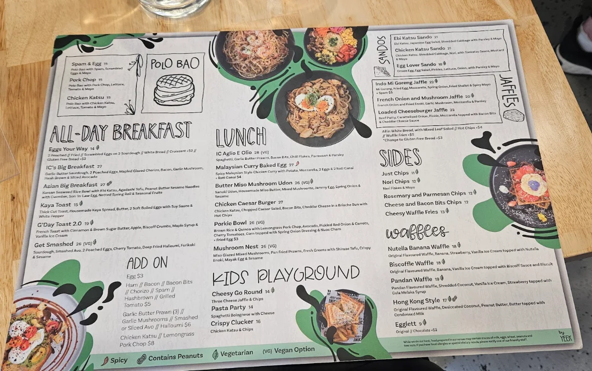 Menu, inked cup