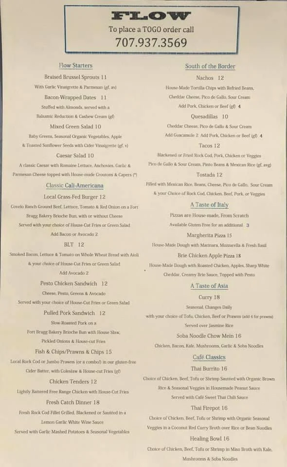 Menu, Flow Bar