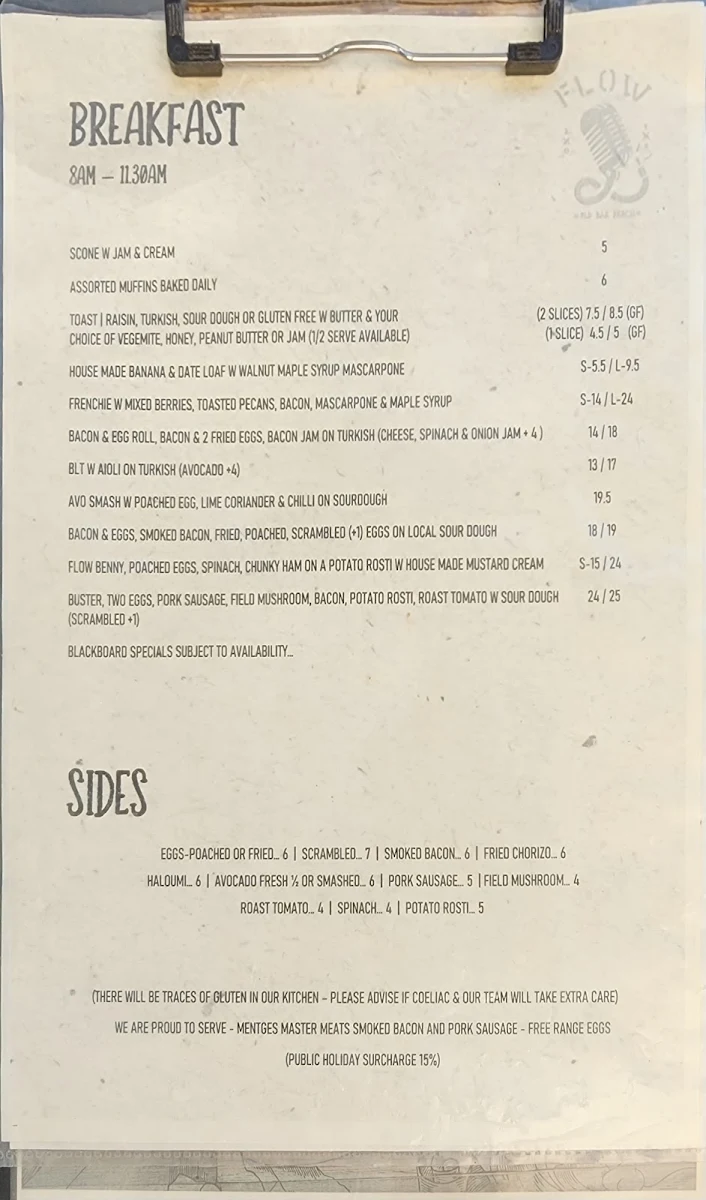 Menu, Flow Bar