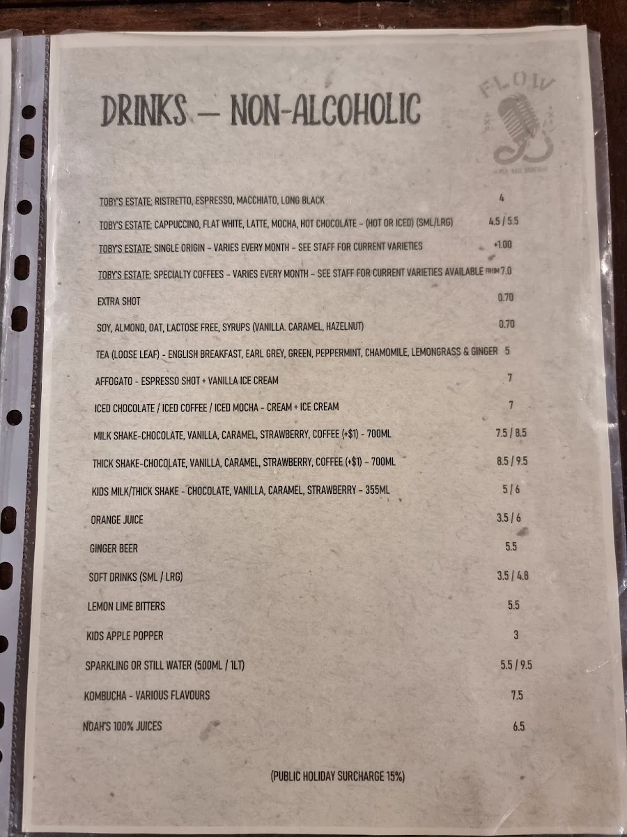 Menu, Flow Bar