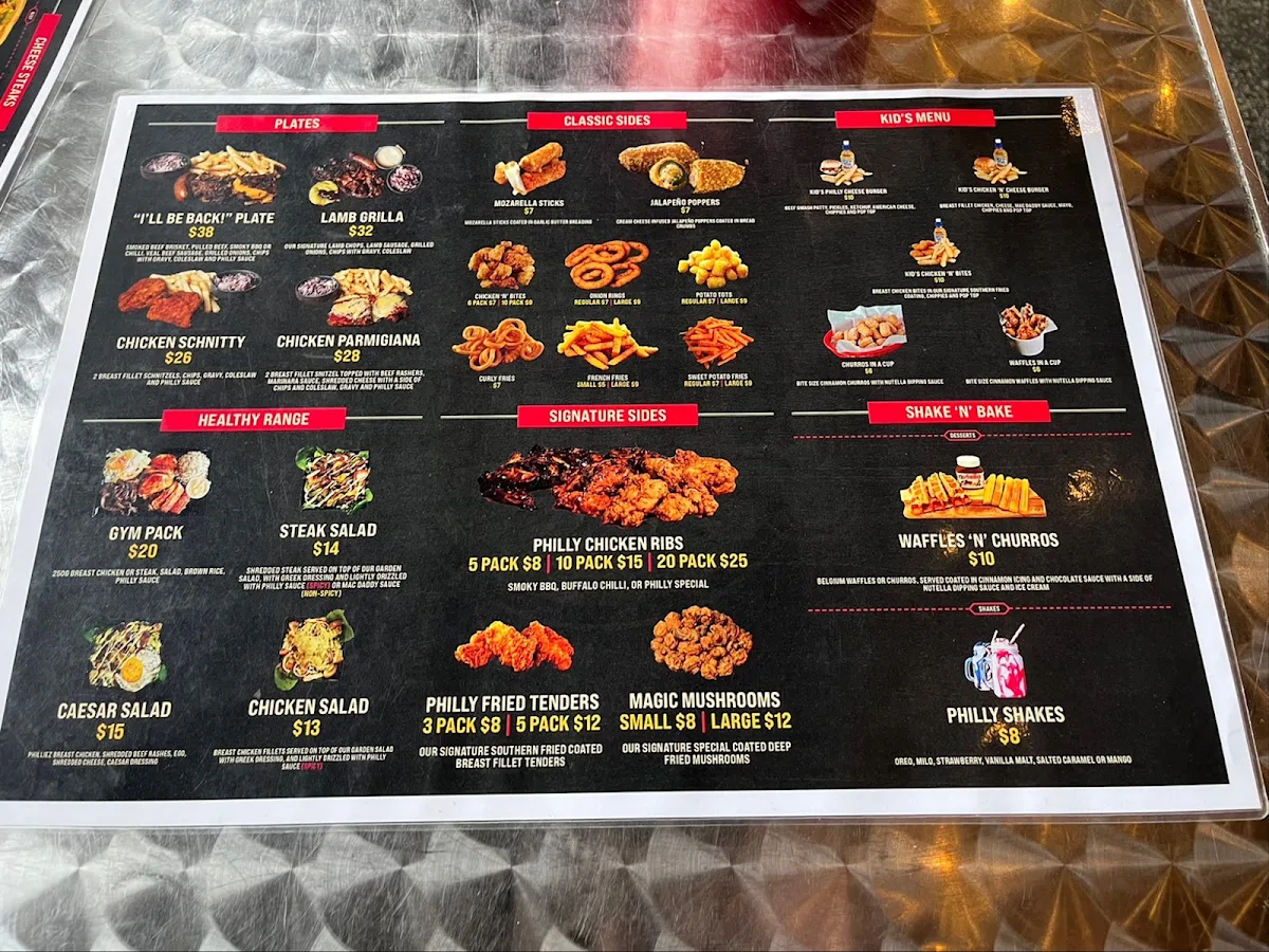Menu, Philliez Edmonson park