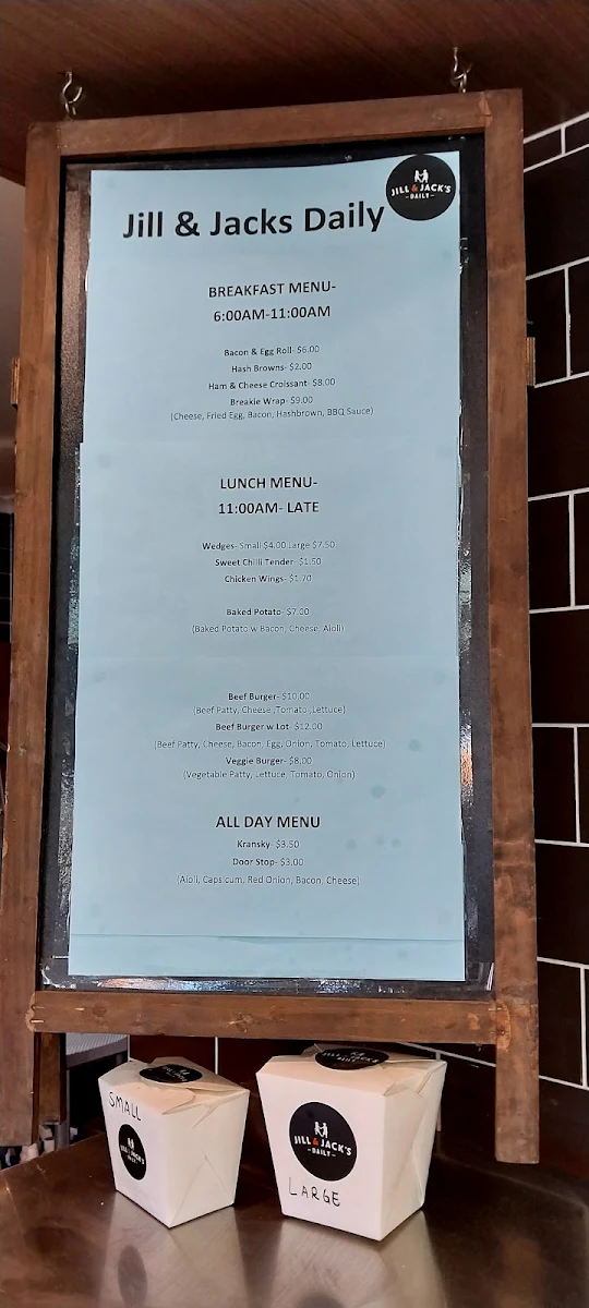 Menu, Jill & Jack