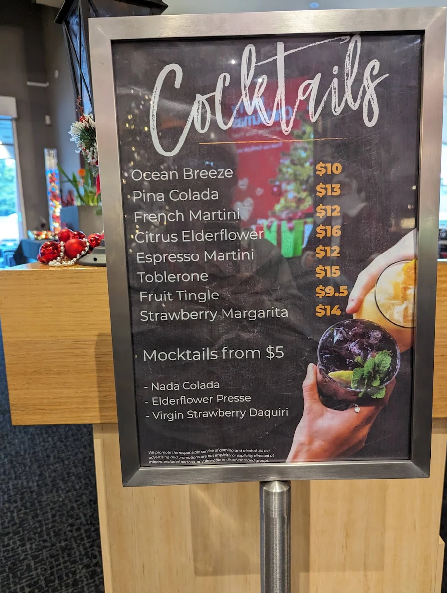 Menu, Sandown Park Hotel