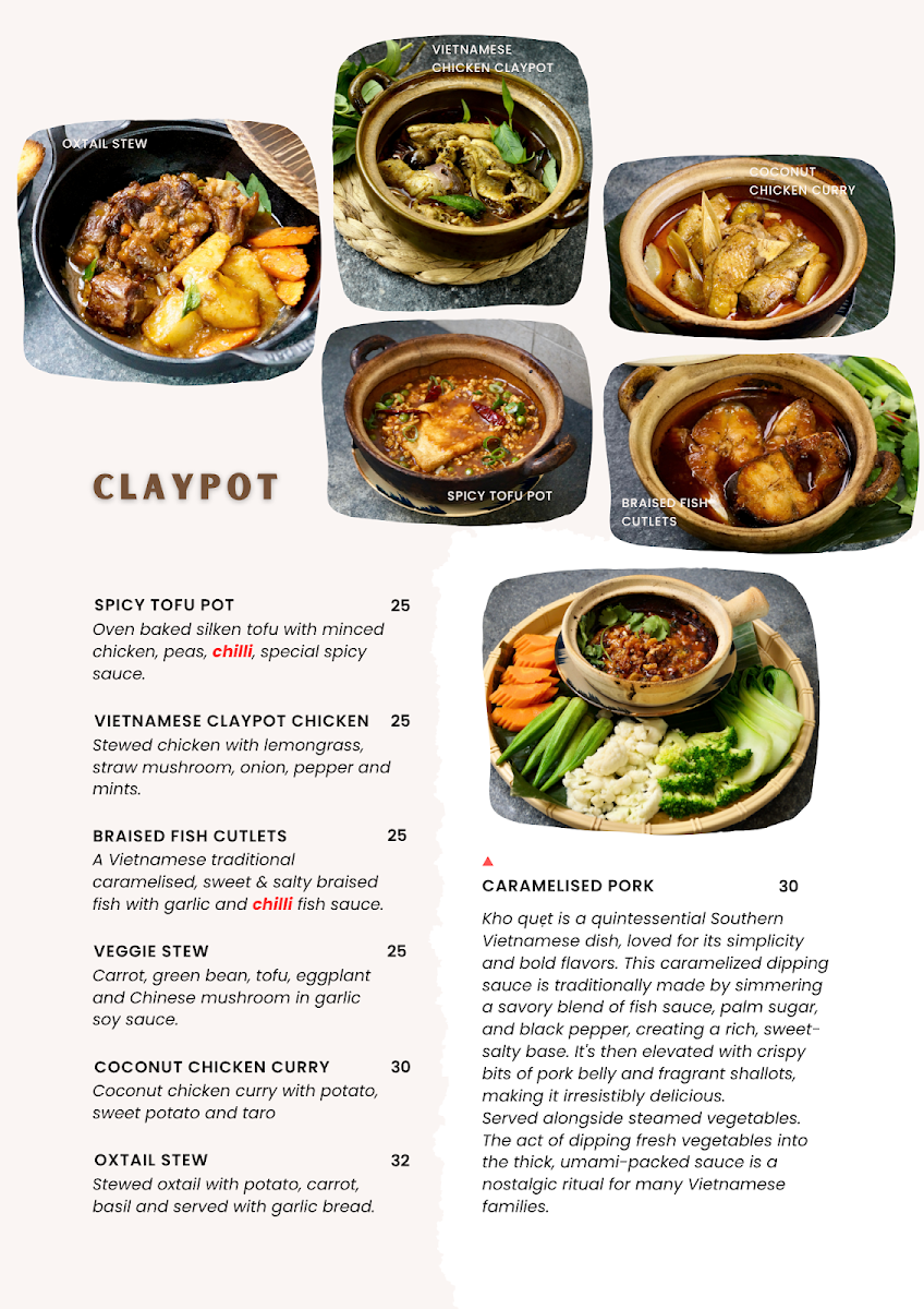 Menu, 8 Monkeys Vietnamese restaurant