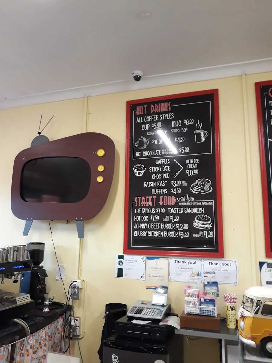 Menu, Ice Cream Haven Grafton