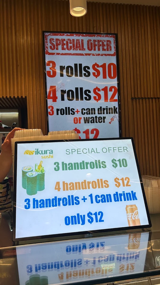 Menu, Ikura Sushi