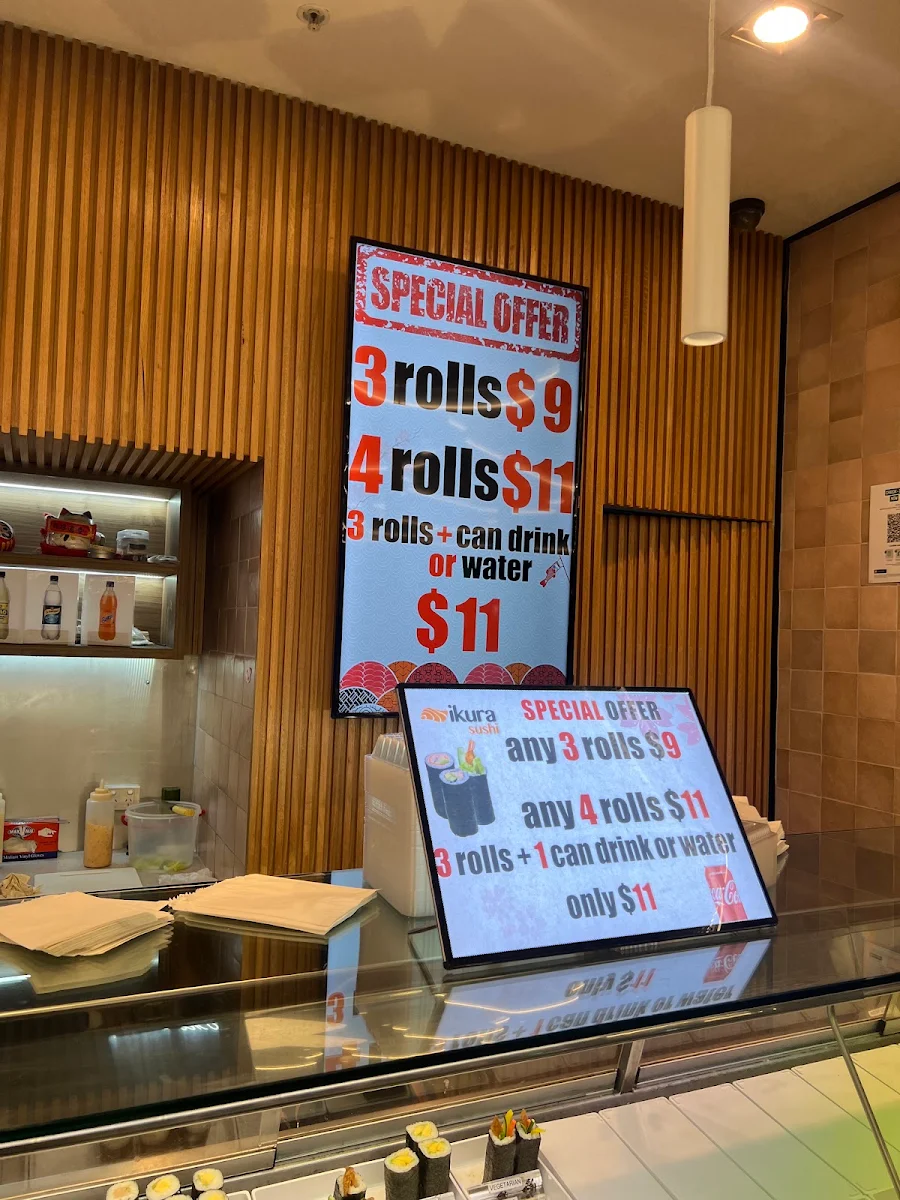 Menu, Ikura Sushi