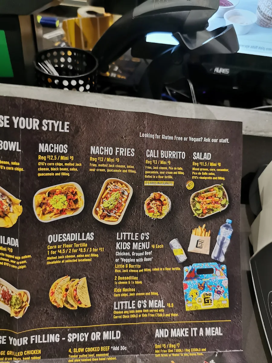 Menu, Guzman y Gomez - Parramatta Marsden St