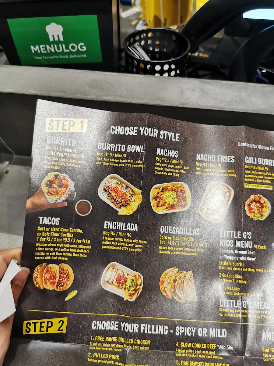 Menu, Guzman y Gomez - Parramatta Marsden St