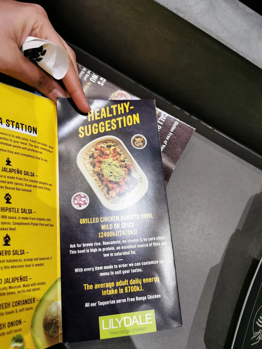 Menu, Guzman y Gomez - Parramatta Marsden St