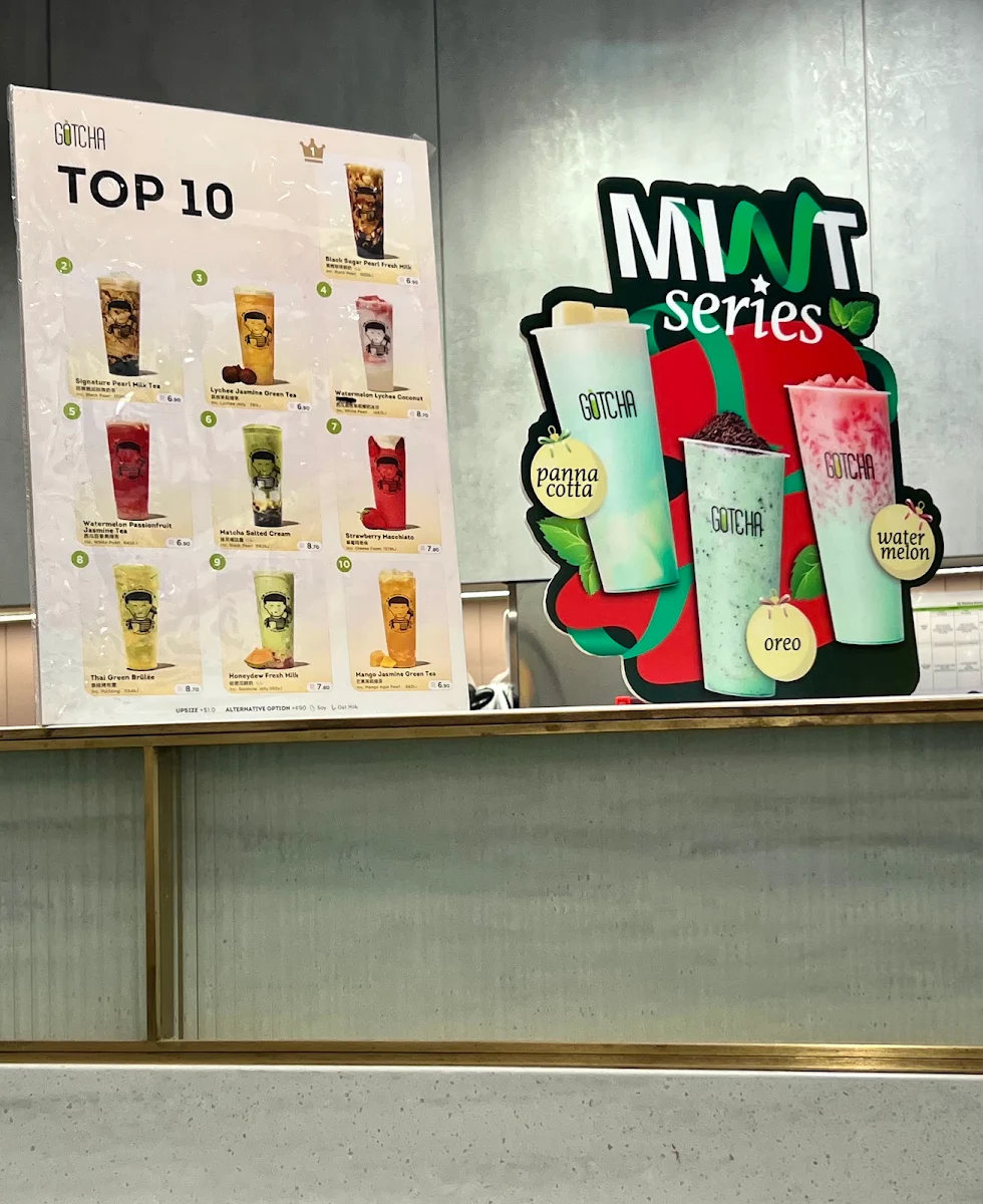 Menu, Gotcha Fresh Tea - Pinelands Plaza