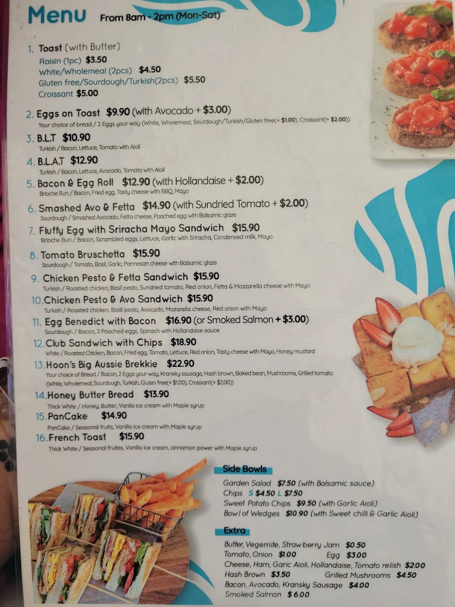 Menu, MOBI CAFÉ