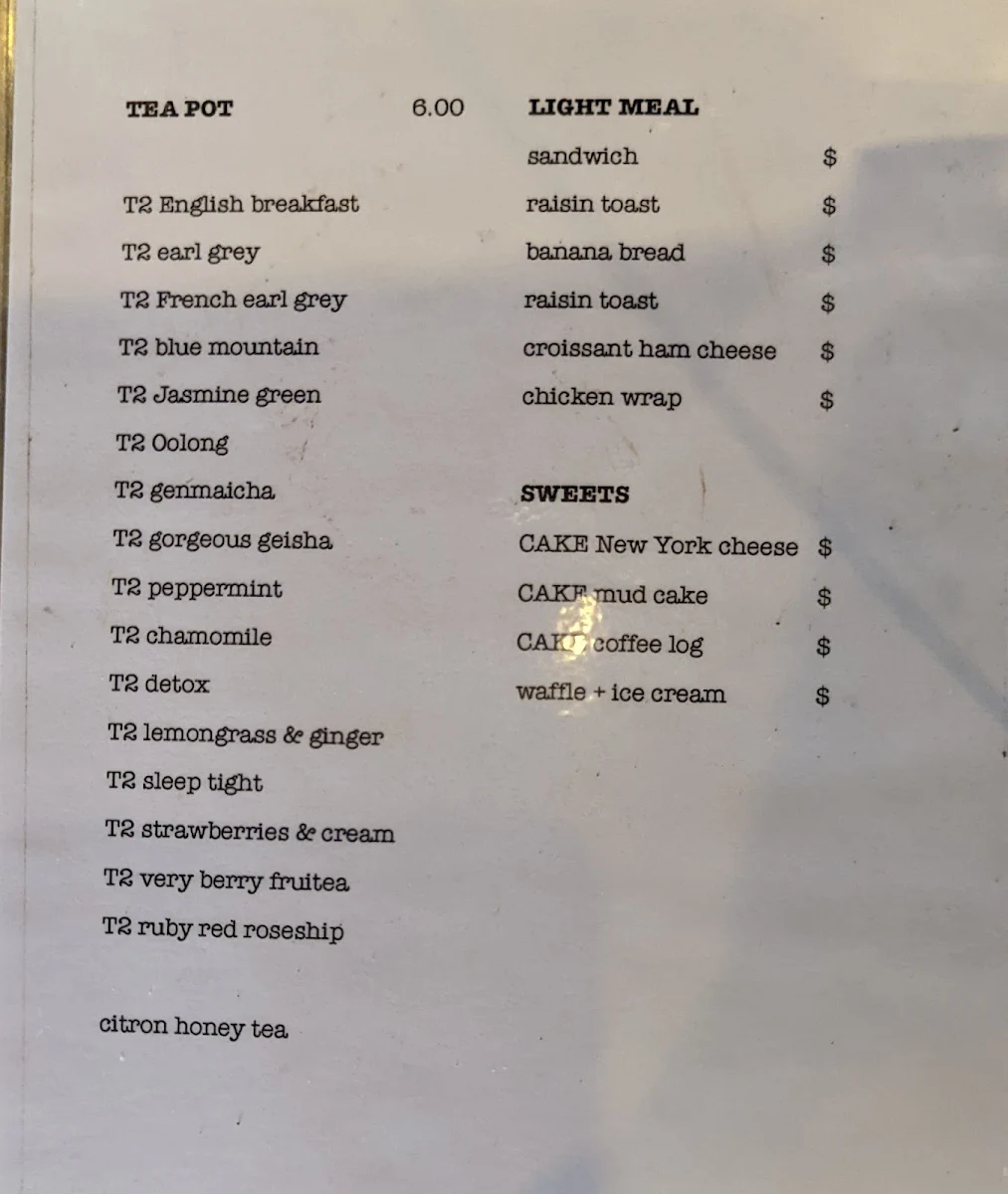 Menu, MOBI CAFÉ