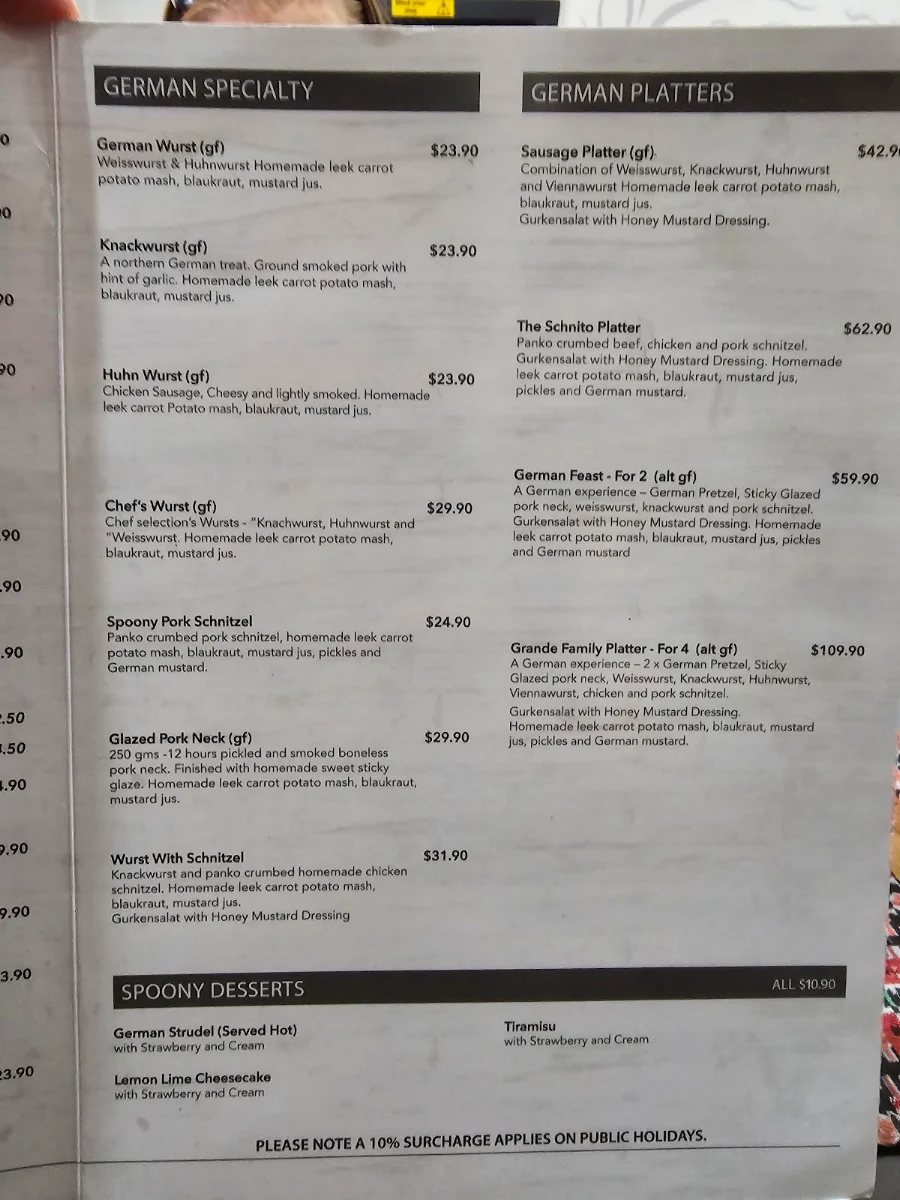 Menu, German Spoon