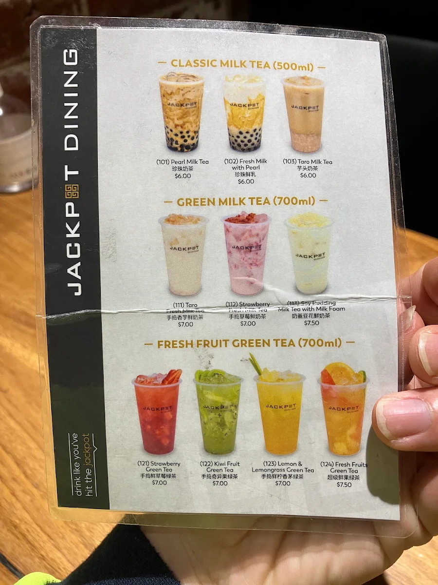 Menu, Jackpot Dining