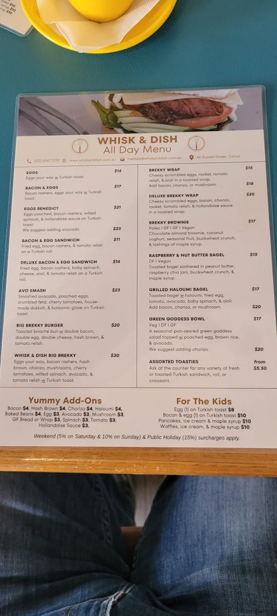 Menu, Whisk and Dish