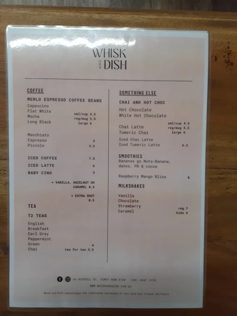 Menu, Whisk and Dish