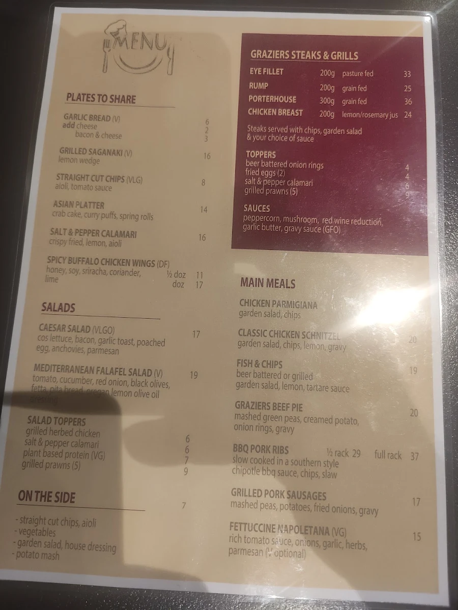 Menu, Royal Oak