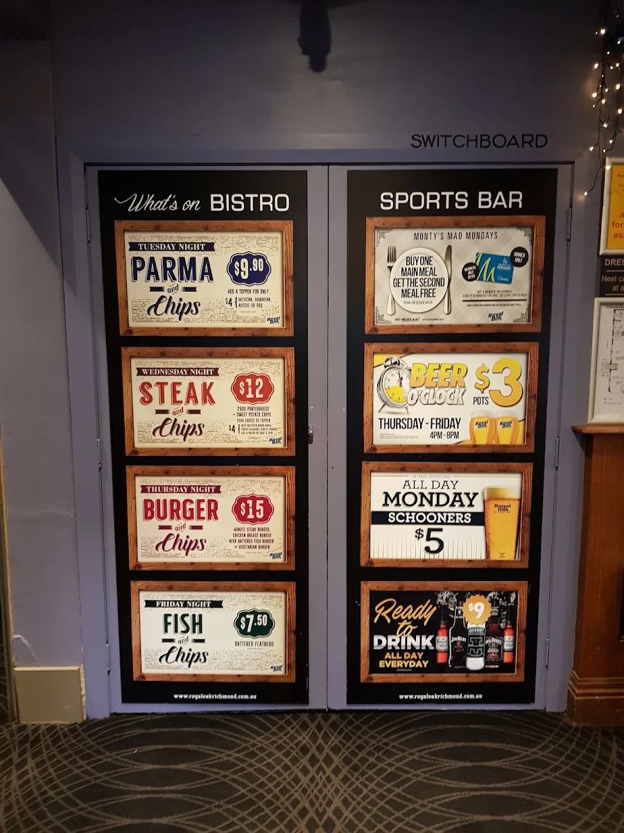 Menu, Royal Oak