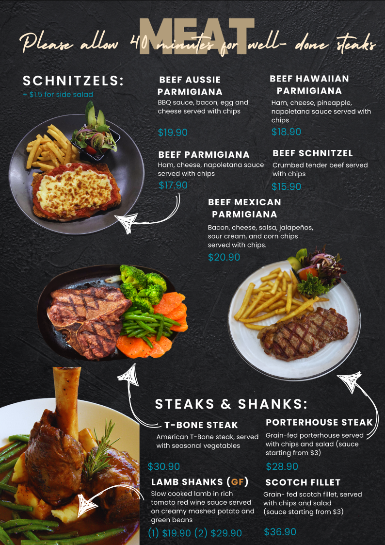 Menu, Caffe Acqua