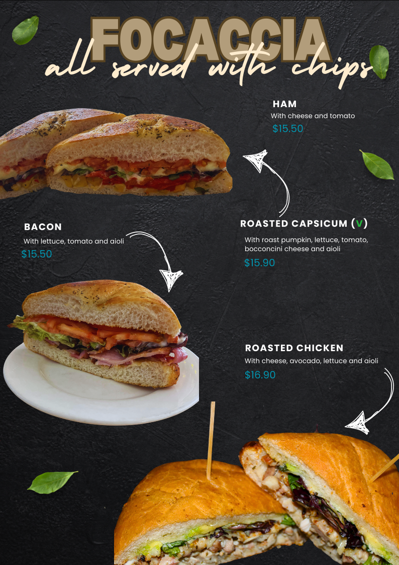 Menu, Caffe Acqua