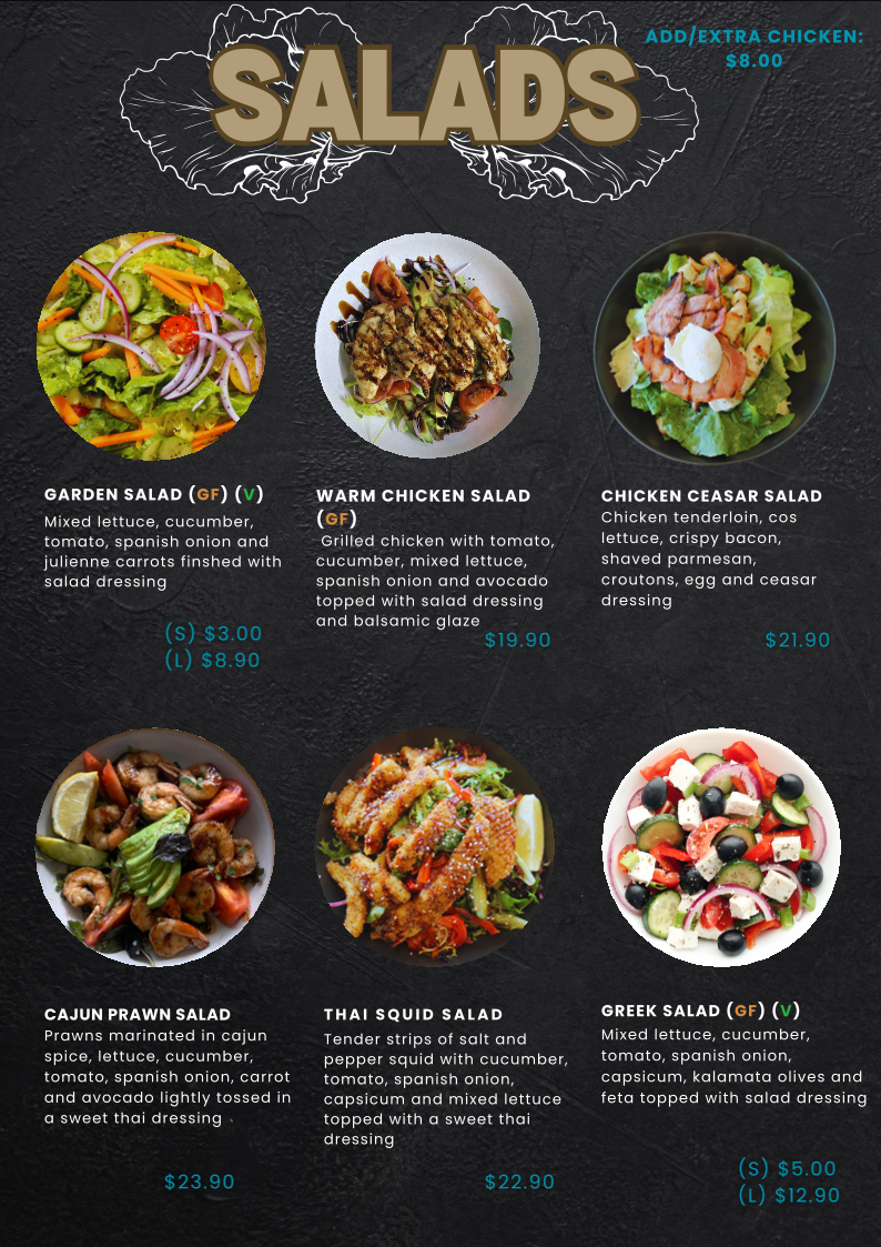 Menu, Caffe Acqua