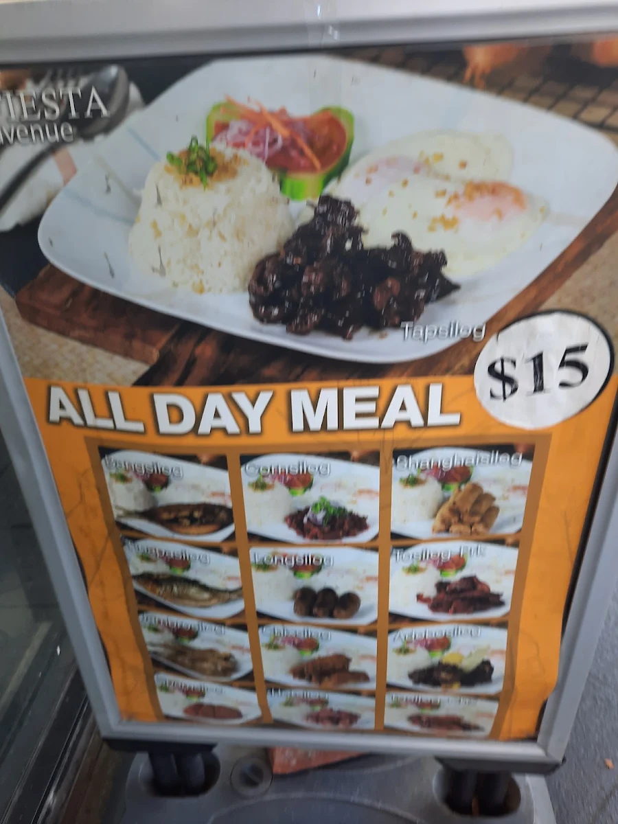 Menu, Fiesta Avenue Blacktown