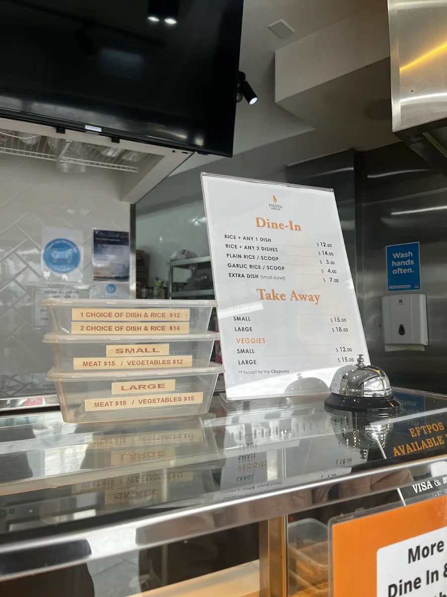 Menu, Fiesta Avenue Blacktown