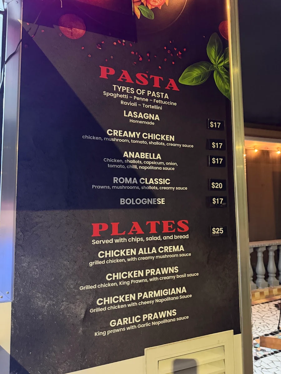 Menu, Baba Medo’z Pizza