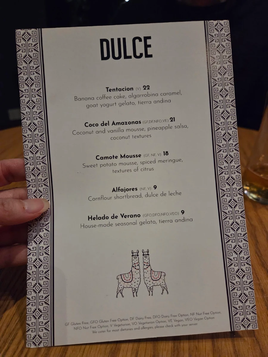 Menu, UMA Restaurant