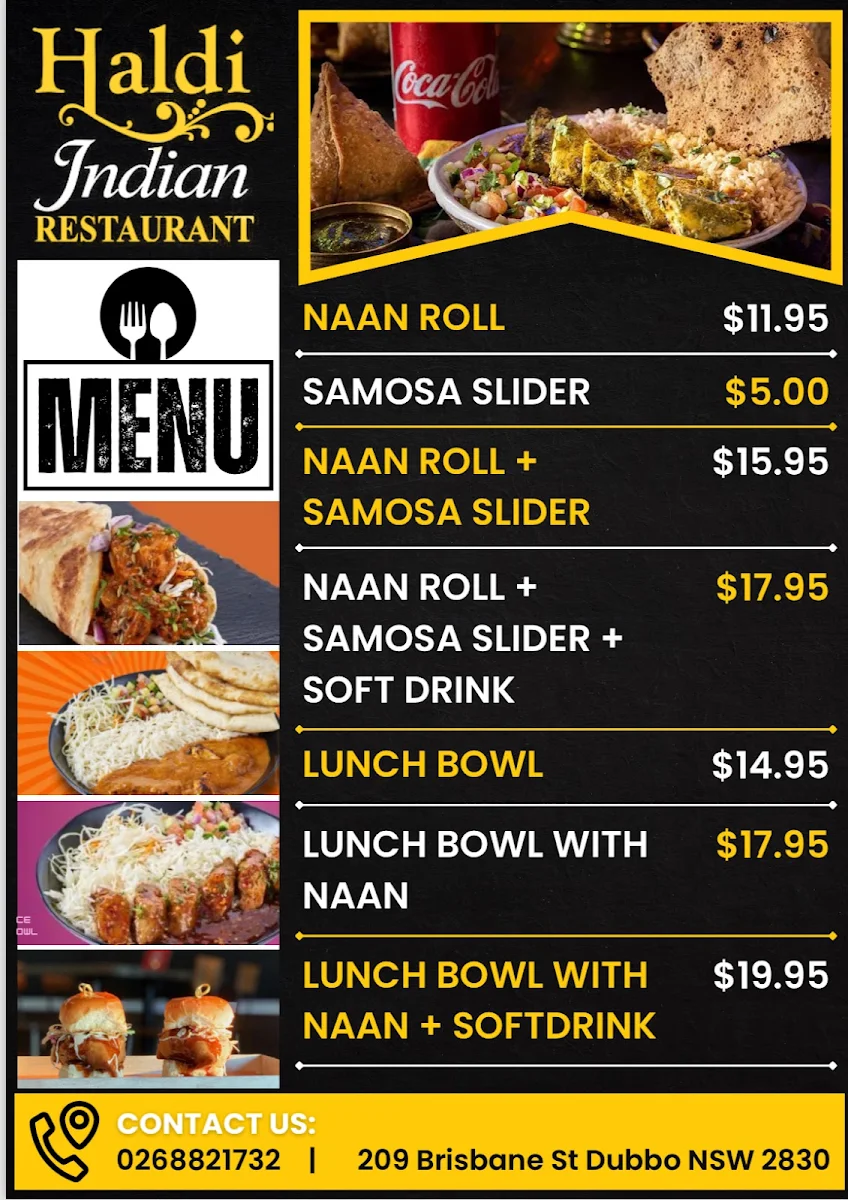 Menu, Haldi Indian Restaurant