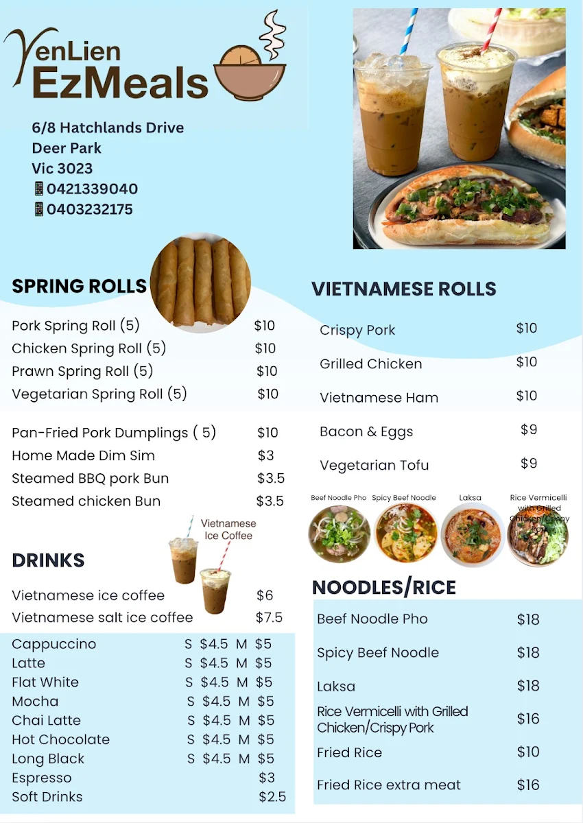 Menu, YenLien EzMeals
