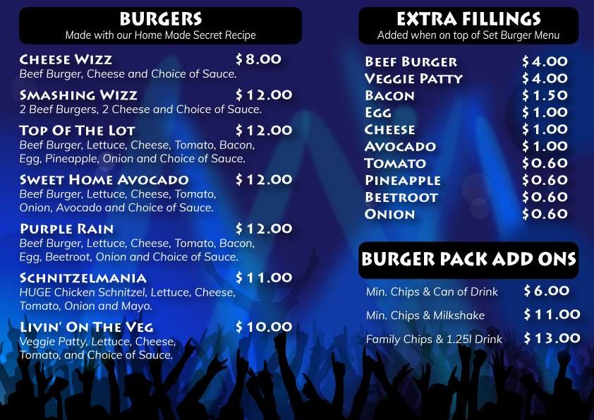 Menu, Rock Fin Fish & Chips