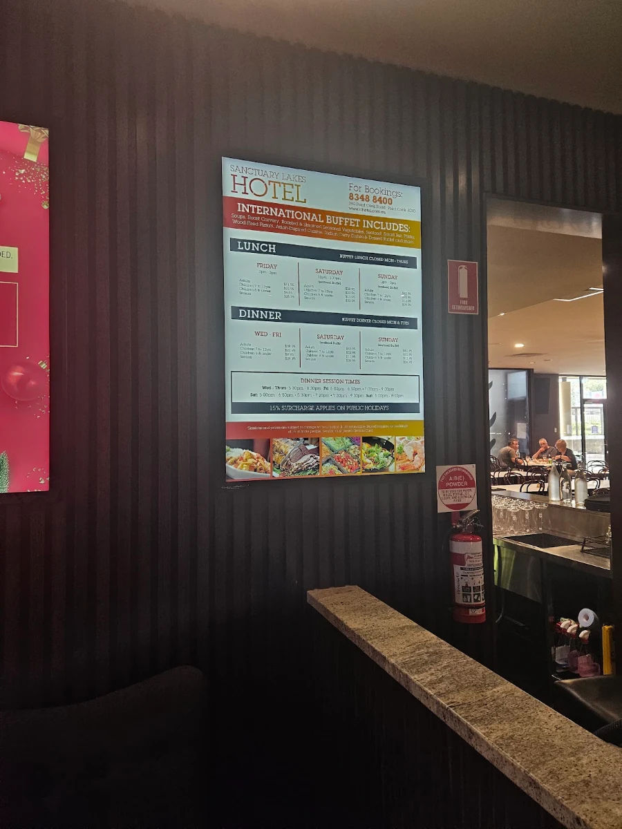 Menu, Sanctuary Lakes Hotel