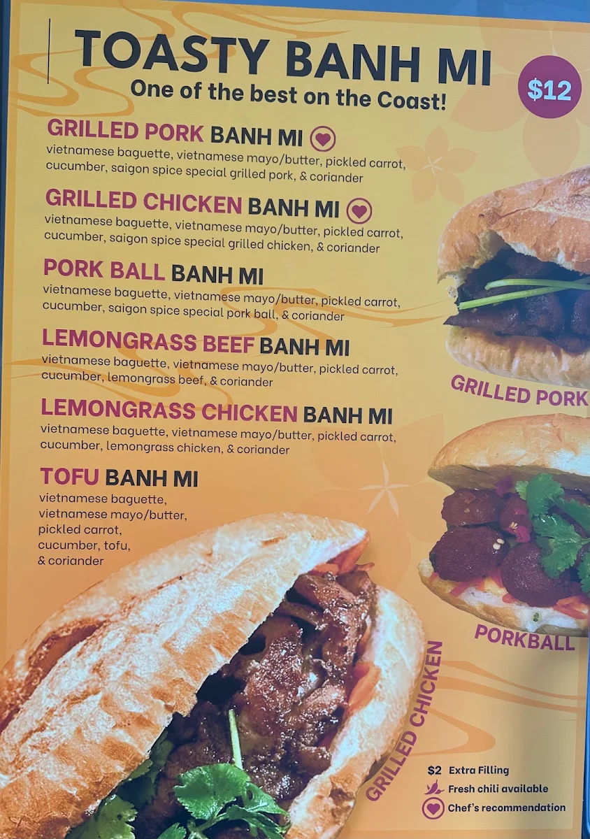 Menu, Little Saigon Upper Coomera