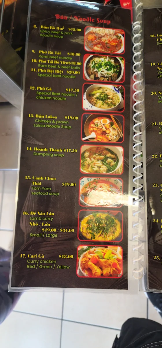 Menu, Little Saigon Upper Coomera