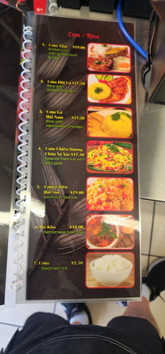 Menu, Little Saigon Upper Coomera