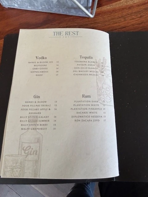 Menu, The Fire Station