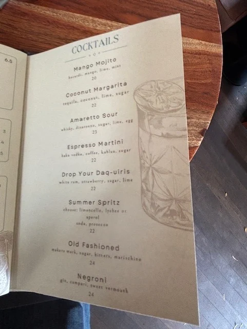 Menu, The Fire Station