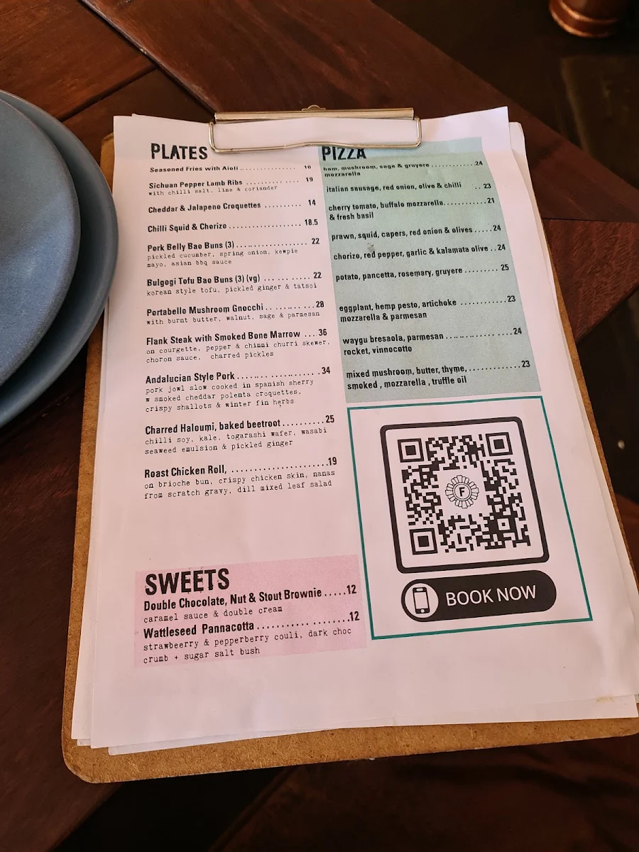 Menu, The Fire Station