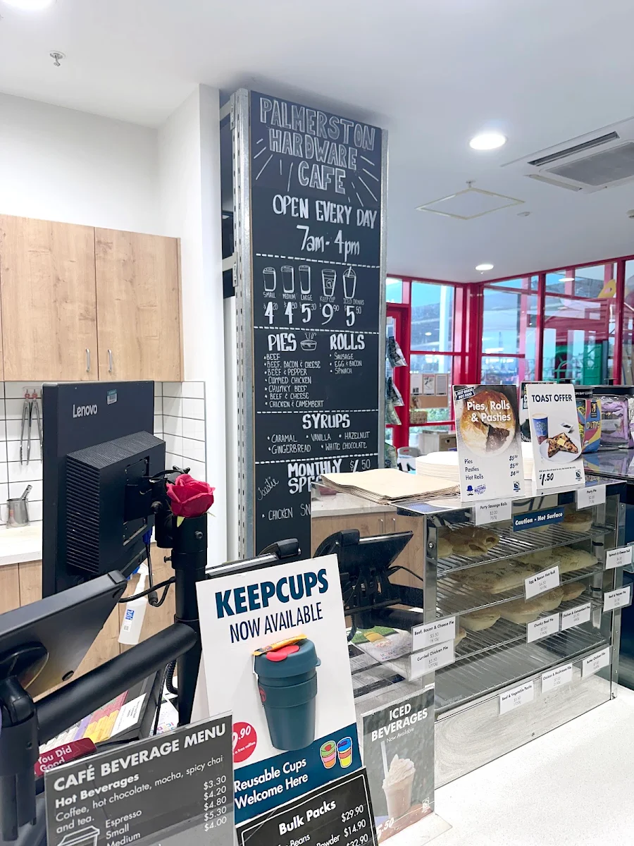 Menu, Palmerston Hardware cafe