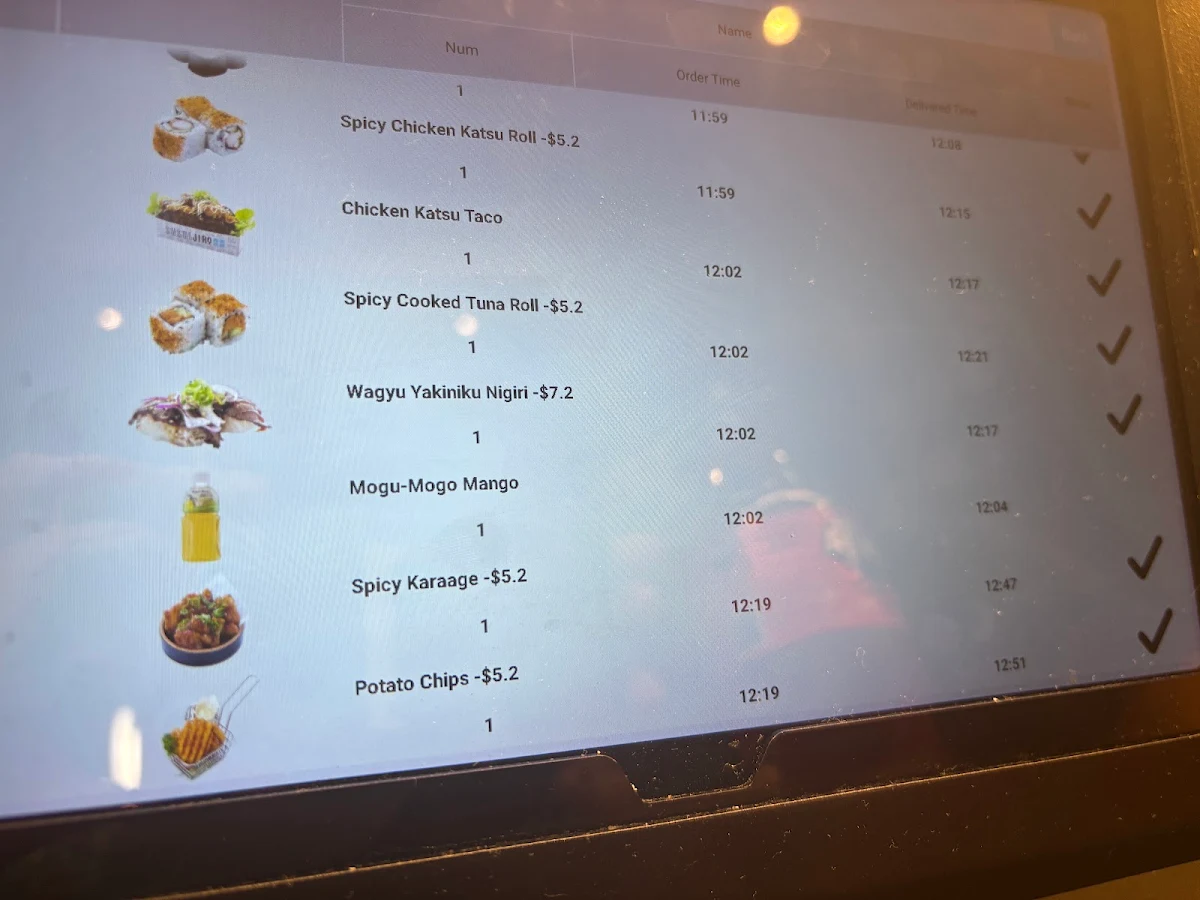 Menu, Sushi Jiro Chermside