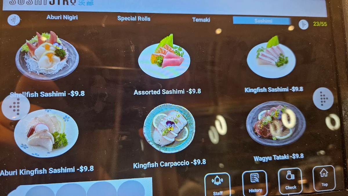 Menu, Sushi Jiro Chermside